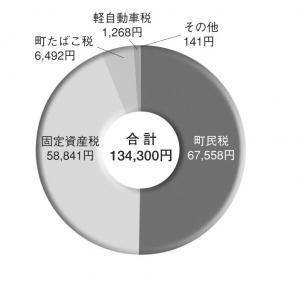 町民1人あたりが負担した税金