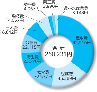 町民1人あたりに使われたお金