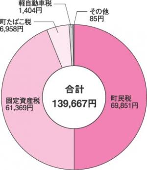 町民１人あたりが負担した税金