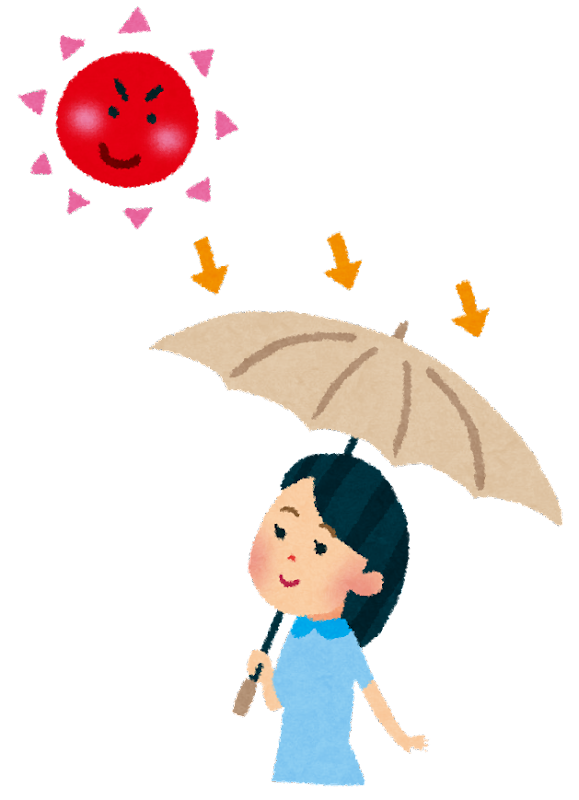 日傘をさす女性のイラスト