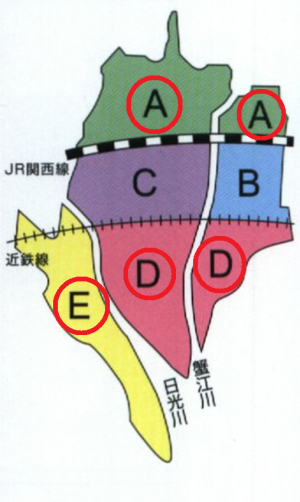 蟹江町のごみ収集区域